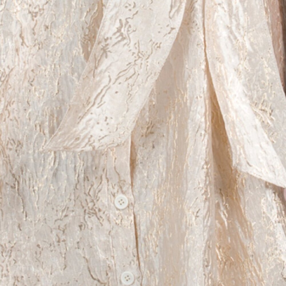 RENE BY RENE RUIZ Long Sleeve Tea-length Jacquard Shirt Gown - Picture 5 of 5